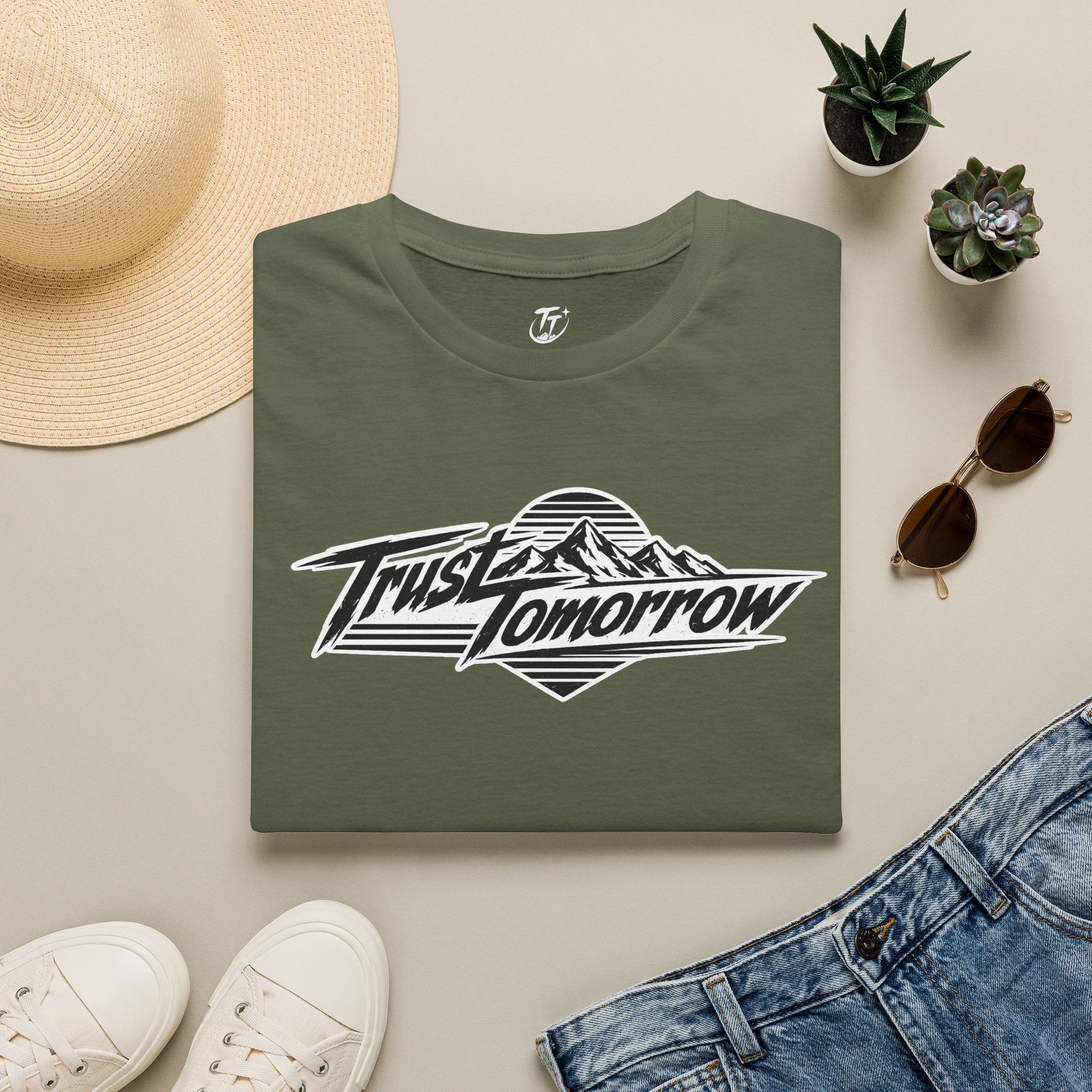 Trust Tomorrow T-Shirt — Vintage Mountain Motivation tee