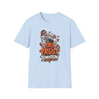 Halloween Skeletons Pumpkin T‑Shirt — “Trust Tomorrow” Graphic Tee