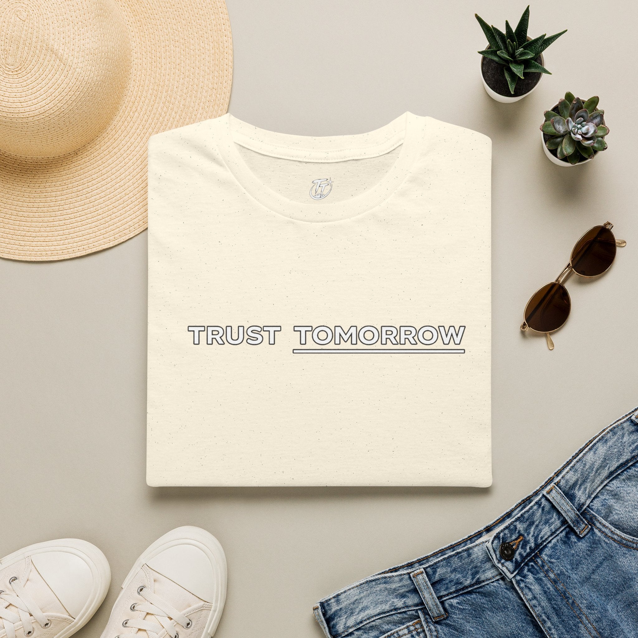 Trust Tomorrow T‑Shirt — Minimal Inspirational Graphic Tee