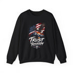 Trust Tomorrow American Eagle Sweatshirt — Patriotic 'Trust Tomorrow' Graphic Crewneck