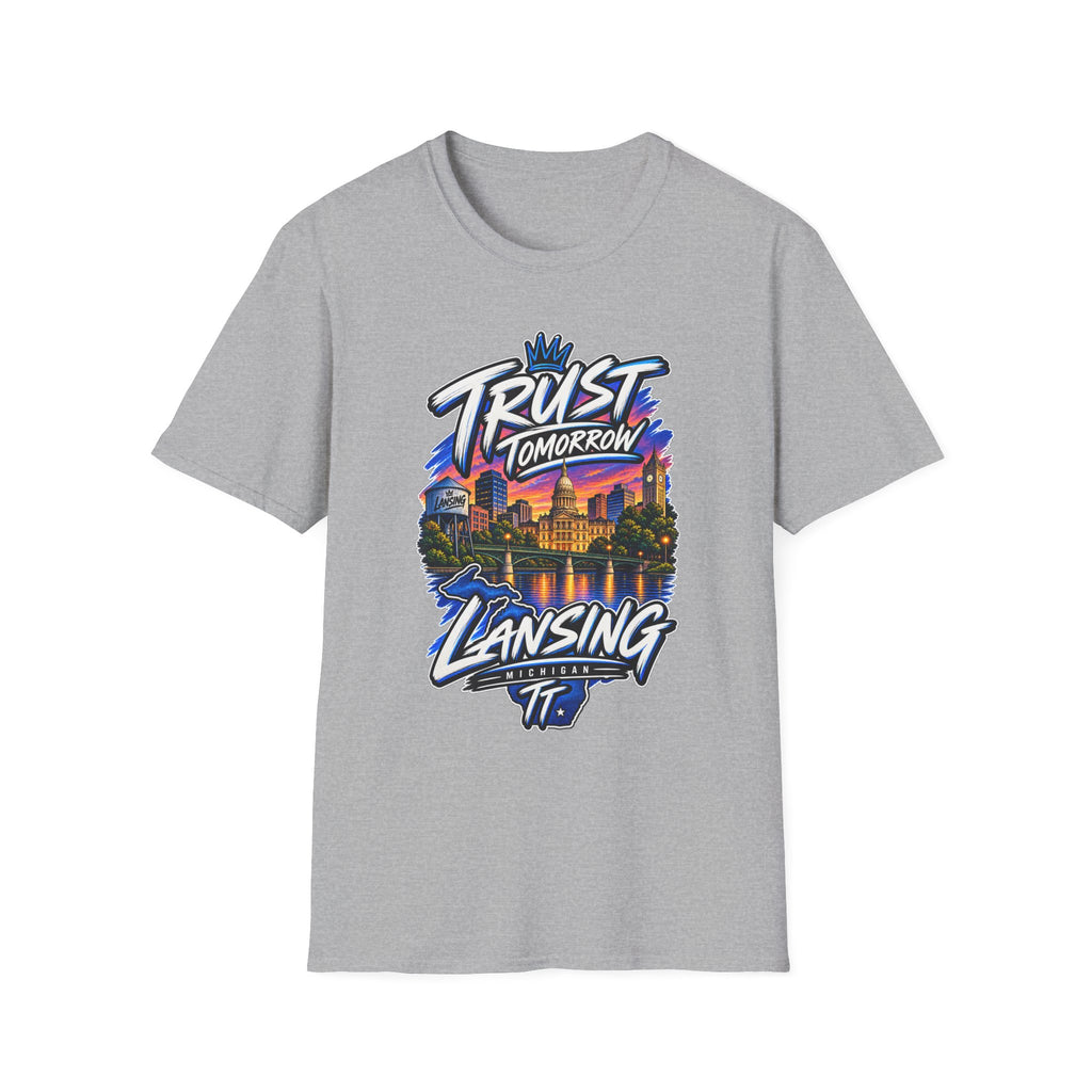 Trust Tomorrow Lansing T-Shirt — City Skyline Graphic Tee