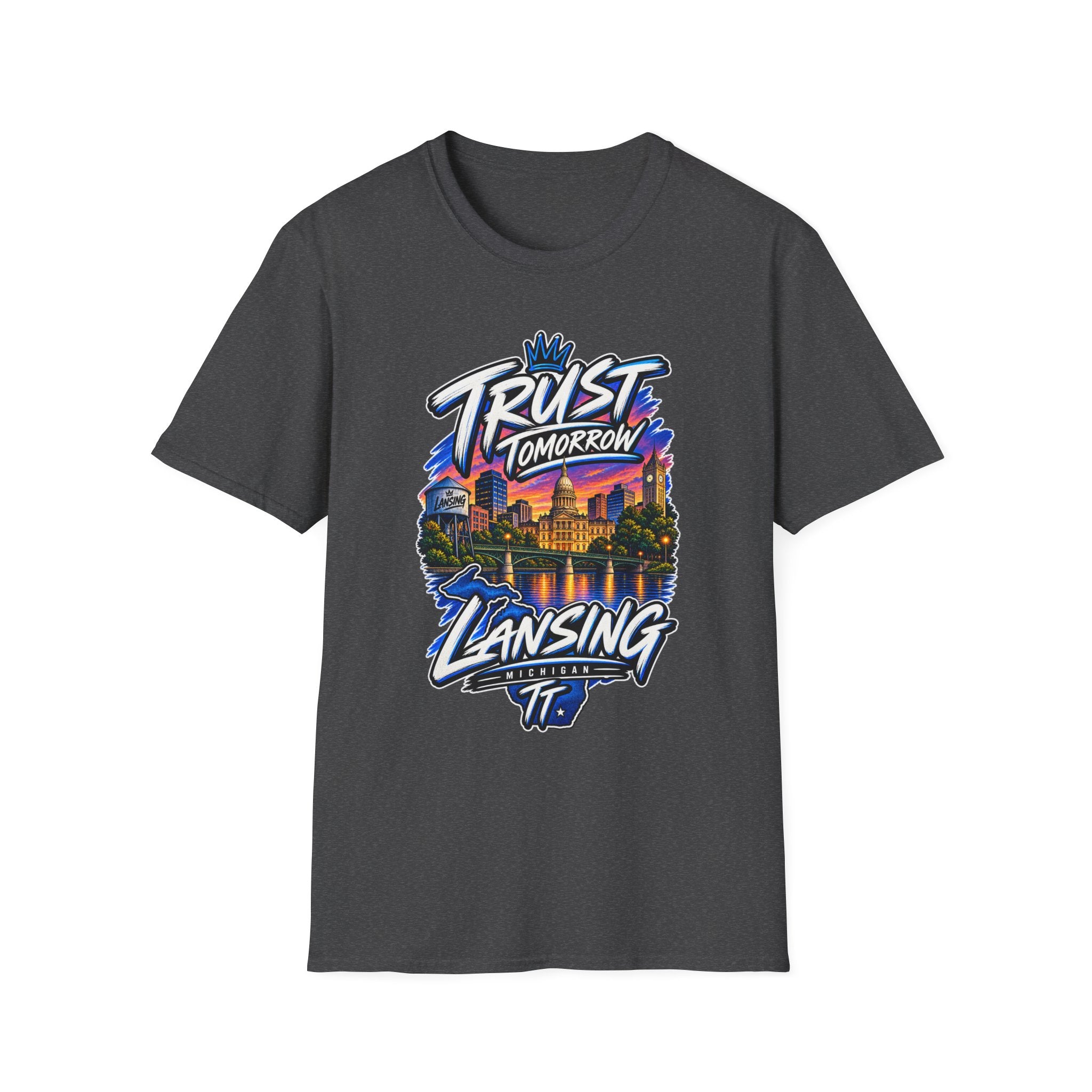 Trust Tomorrow Lansing T-Shirt — City Skyline Graphic Tee