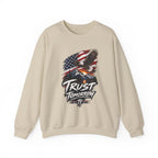 Trust Tomorrow American Eagle Sweatshirt — Patriotic 'Trust Tomorrow' Graphic Crewneck