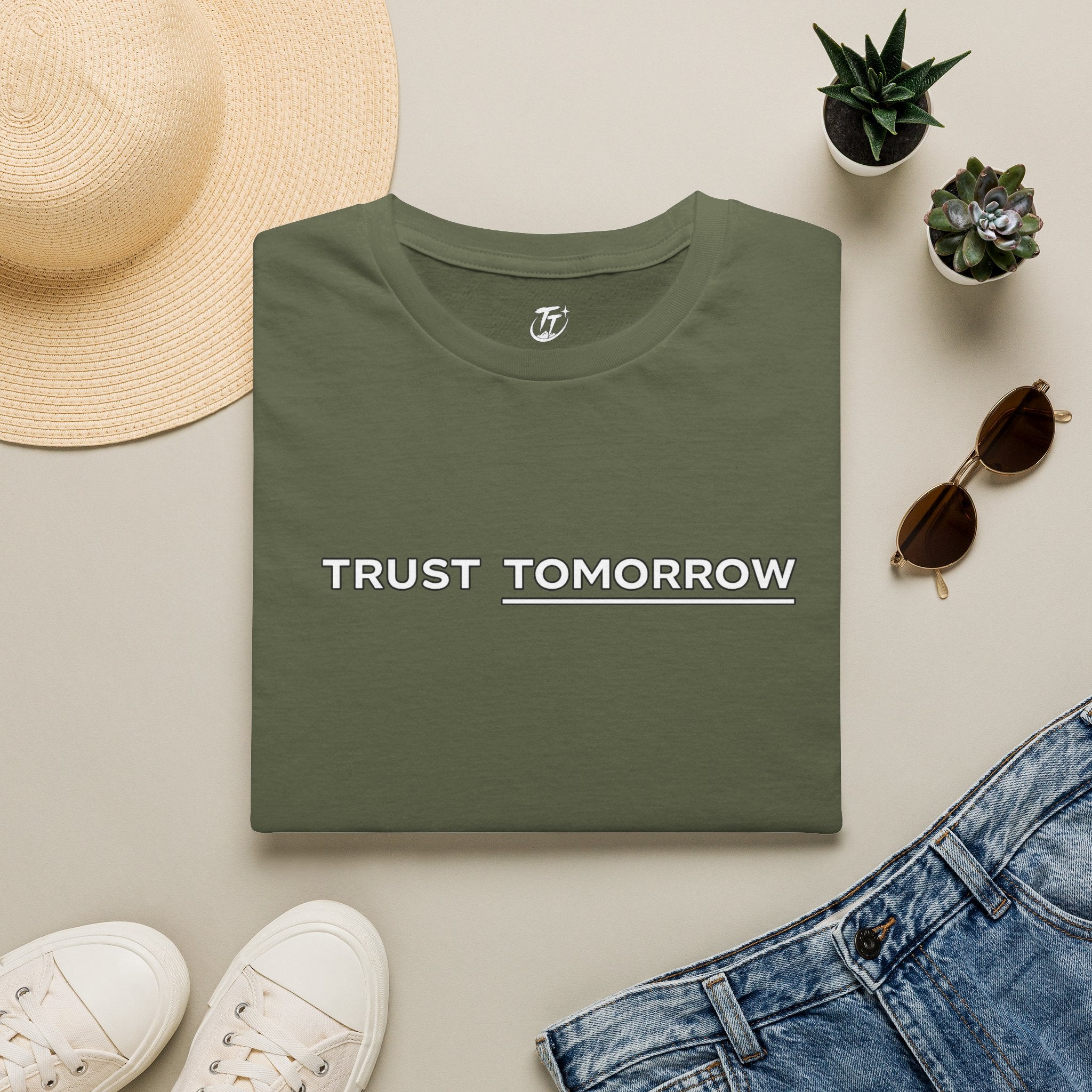 Trust Tomorrow T‑Shirt — Minimal Inspirational Graphic Tee