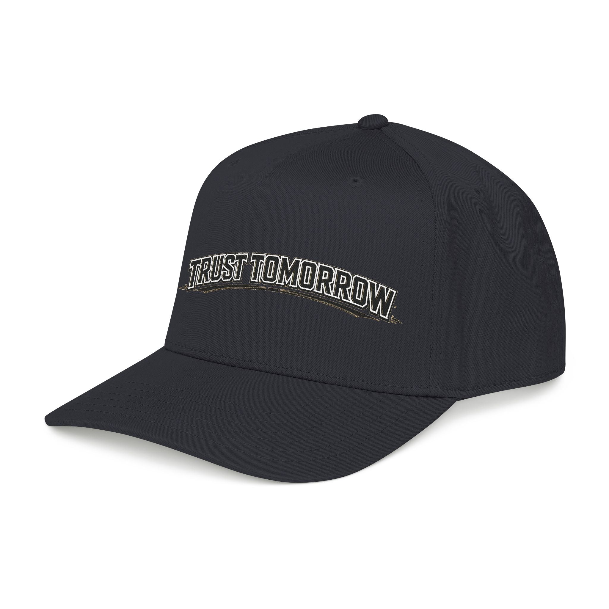 Trust Tomorrow Mid-Profile Baseball Cap — Retro Arch Embroidered Hat