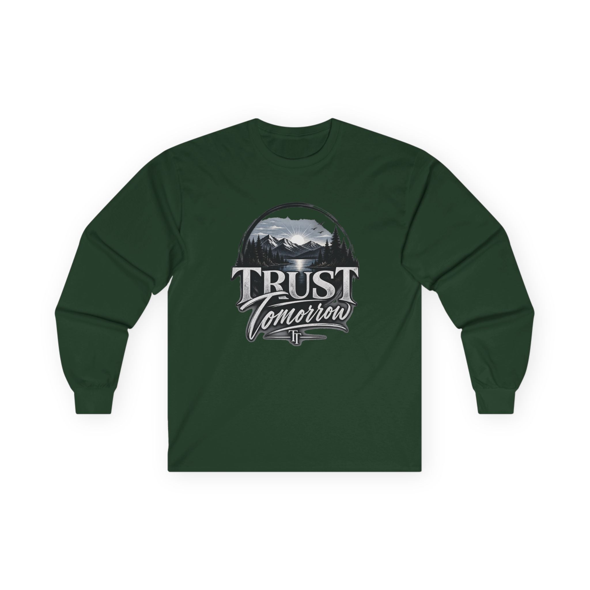Trust Tomorrow Long Sleeve Tee — Vintage Mountain Graphic