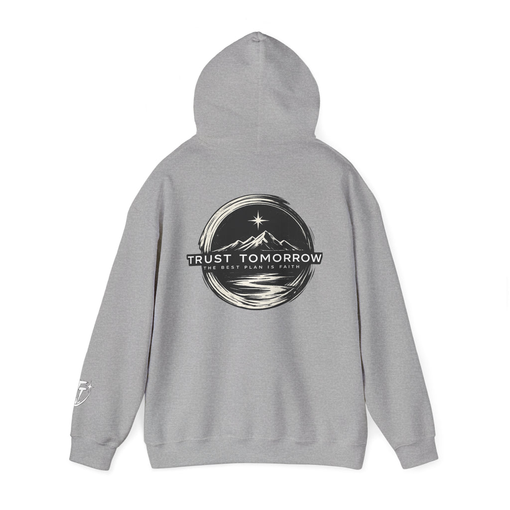 Trust Tomorrow Hoodie — Mountain Graphic Pullover