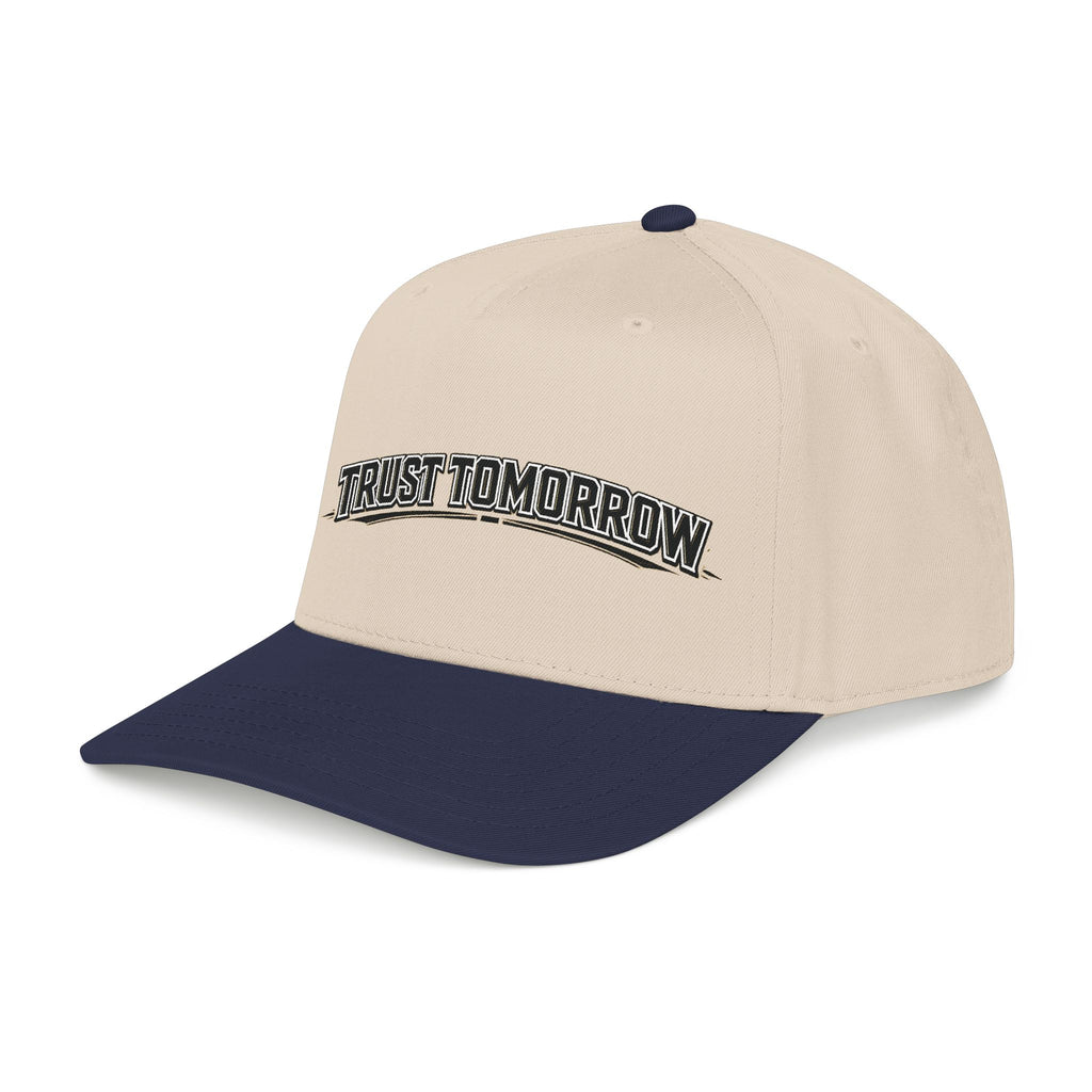 Trust Tomorrow Mid-Profile Baseball Cap — Retro Arch Embroidered Hat