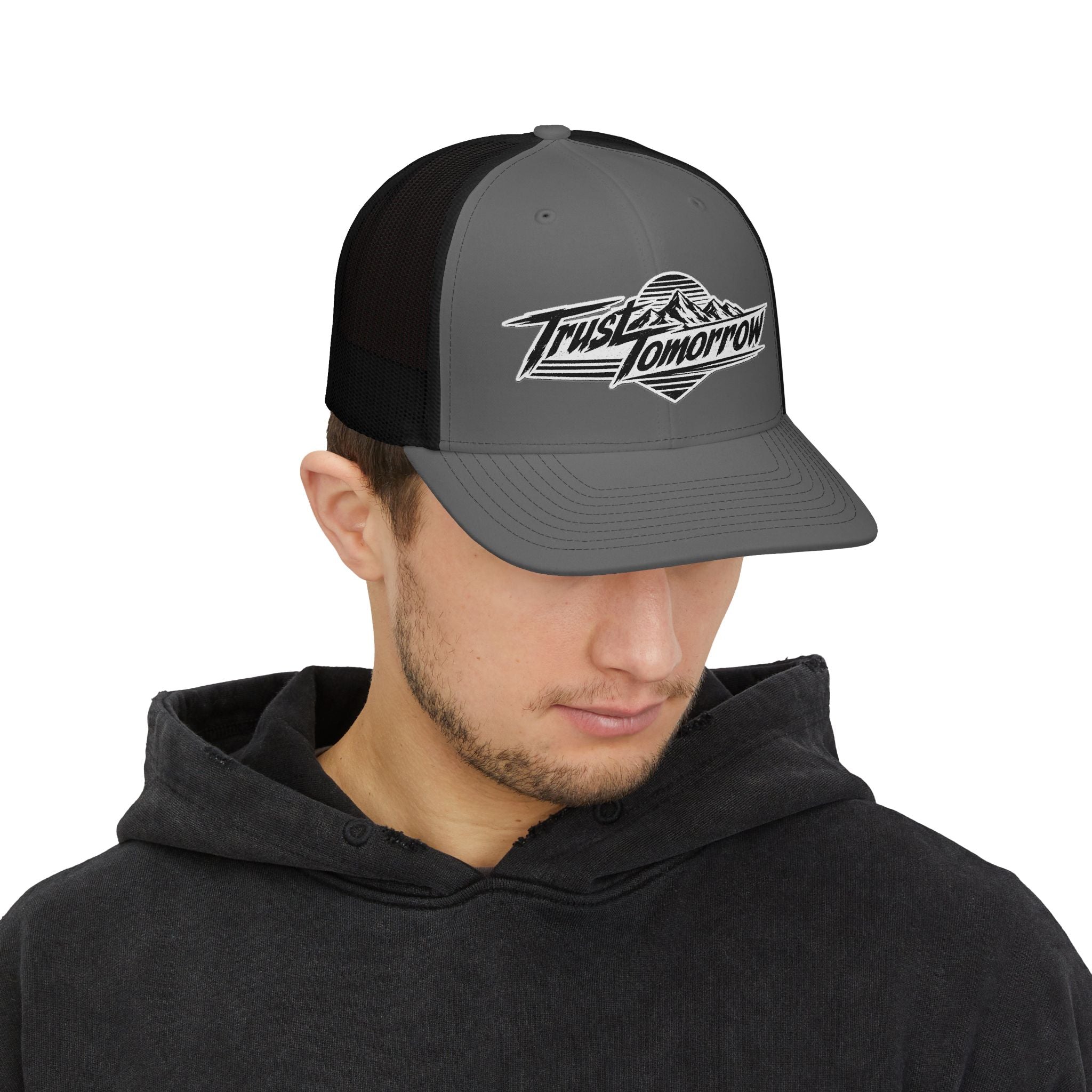 Trucker Cap — "Trust Tomorrow" Mountain Logo Snapback