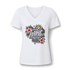 Trust Tomorrow Floral V-Neck Tee — Inspirational Women's Graphic Shirt