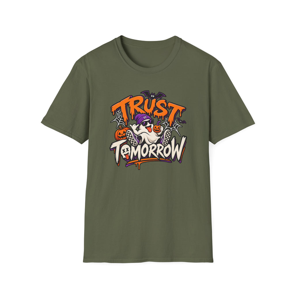 Trust Tomorrow Halloween T-Shirt — Cute Ghost Pumpkin Graphic Tee