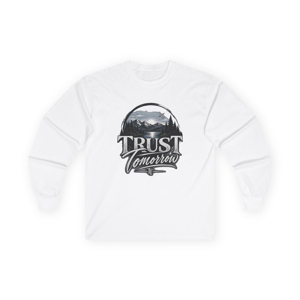 Trust Tomorrow Long Sleeve Tee — Vintage Mountain Graphic