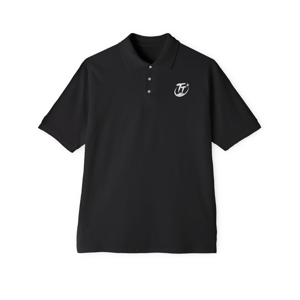 Men's White Polo Shirt with Subtle Chest Logo — Classic Piqué Golf & Work Polo