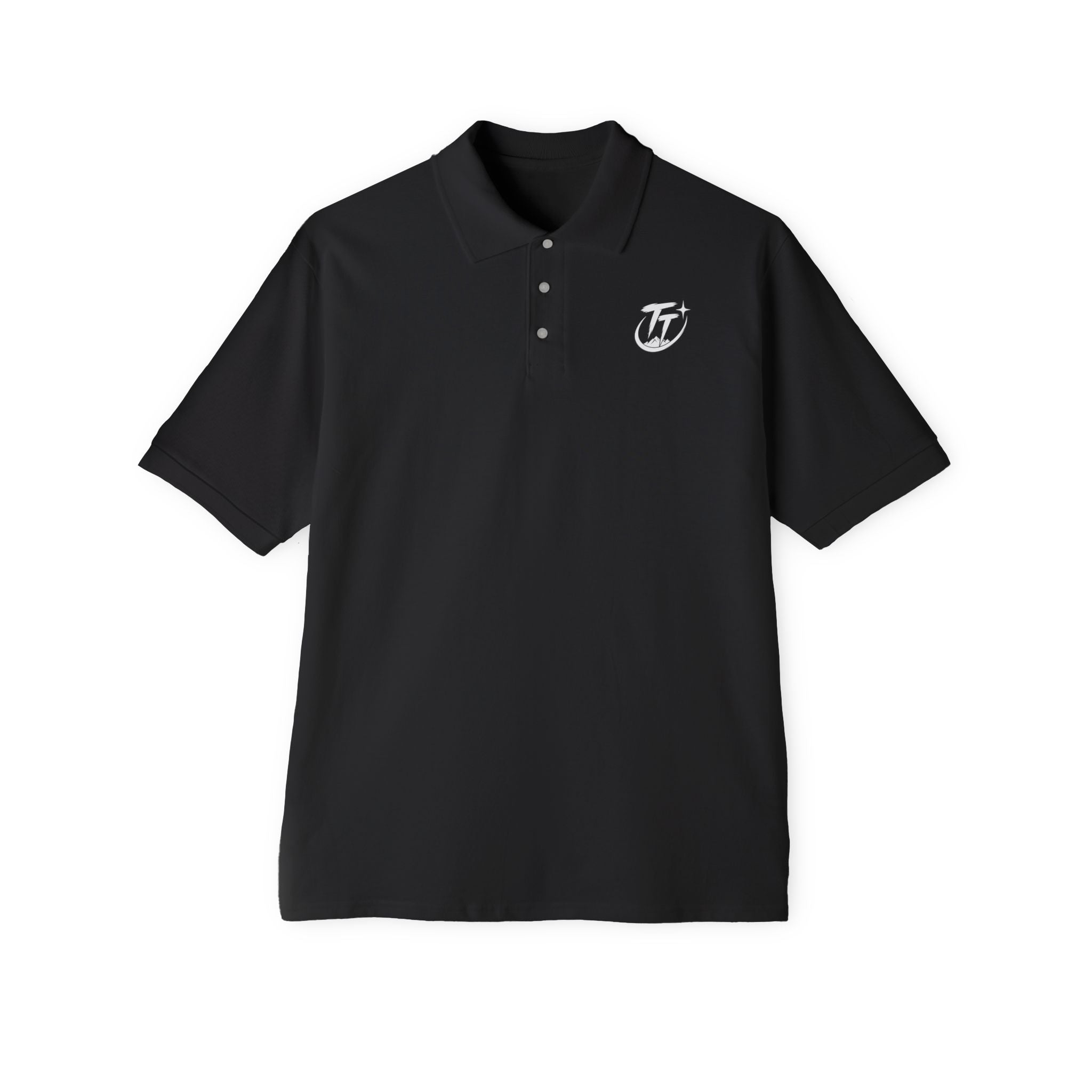Men's White Polo Shirt with Subtle Chest Logo — Classic Piqué Golf & Work Polo