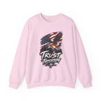 Trust Tomorrow American Eagle Sweatshirt — Patriotic 'Trust Tomorrow' Graphic Crewneck