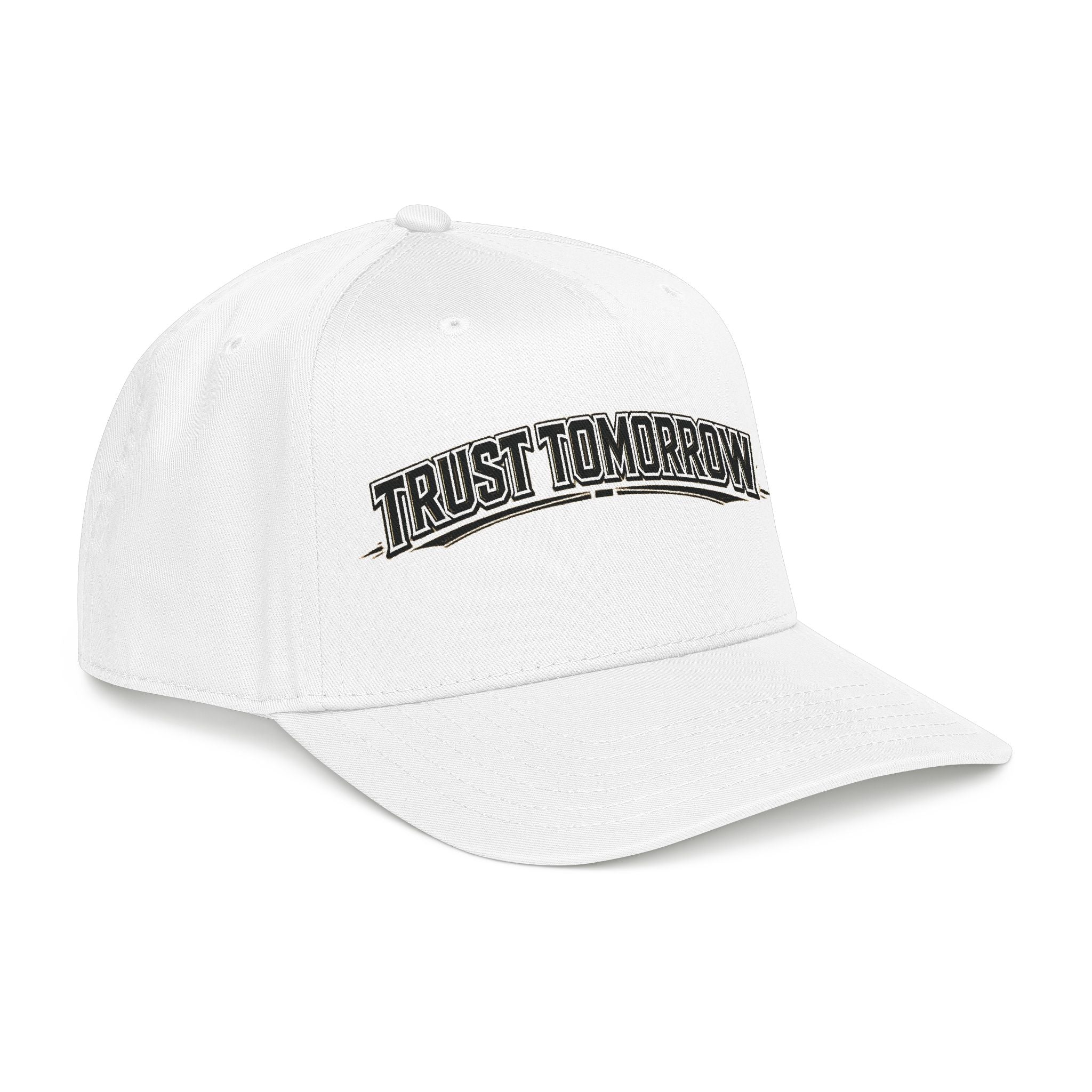 Trust Tomorrow Mid-Profile Baseball Cap — Retro Arch Embroidered Hat