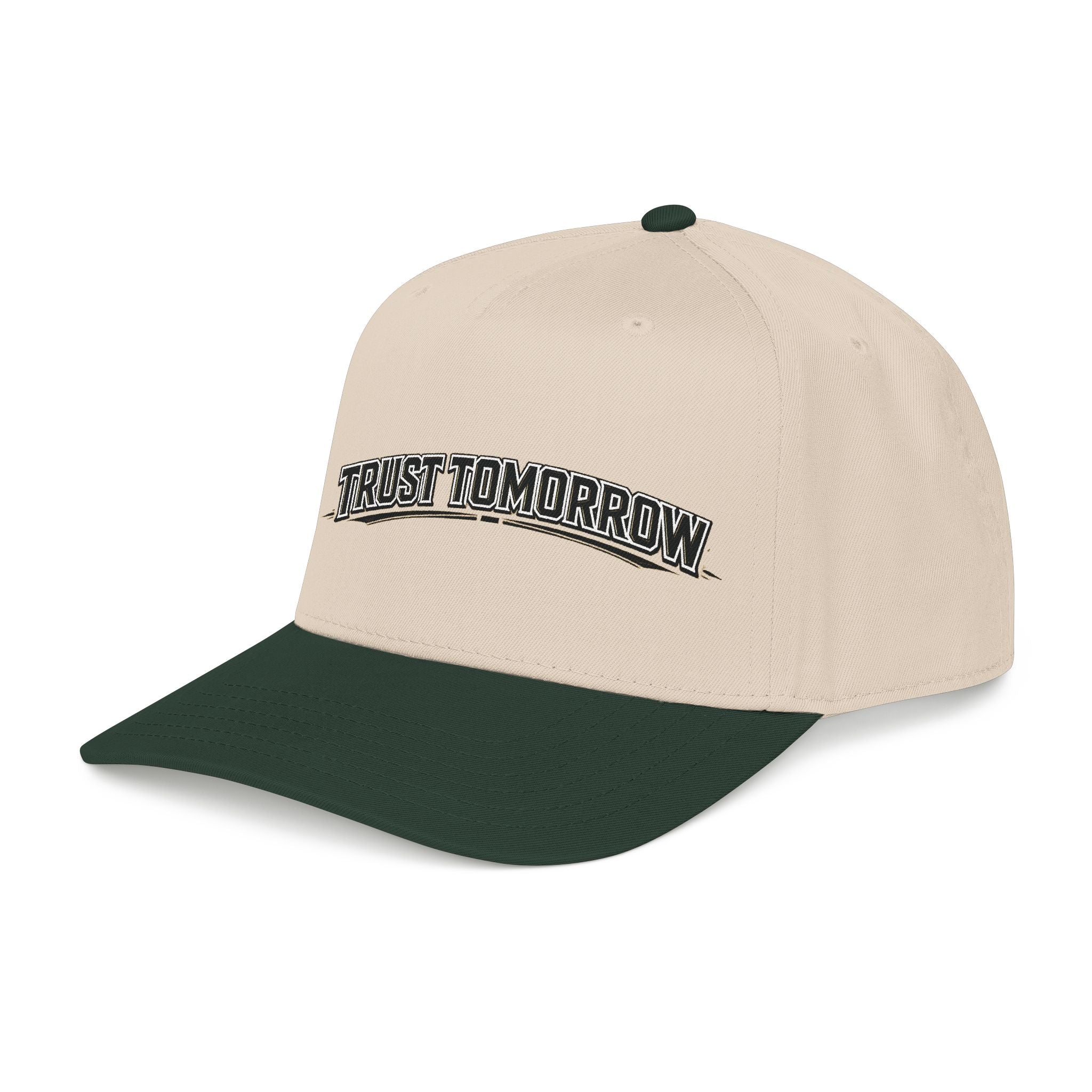 Trust Tomorrow Mid-Profile Baseball Cap — Retro Arch Embroidered Hat