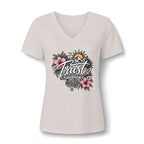 Trust Tomorrow Floral V-Neck Tee — Inspirational Women's Graphic Shirt