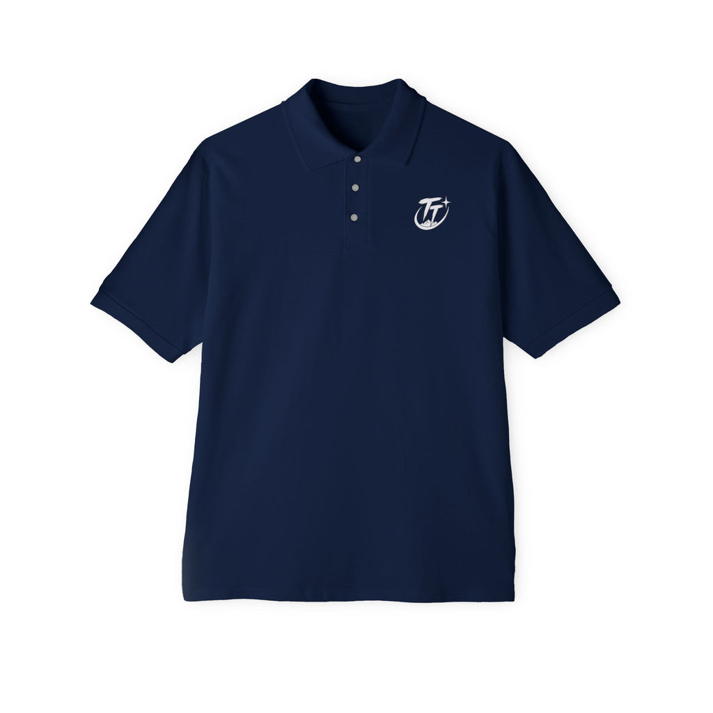 Men's White Polo Shirt with Subtle Chest Logo — Classic Piqué Golf & Work Polo