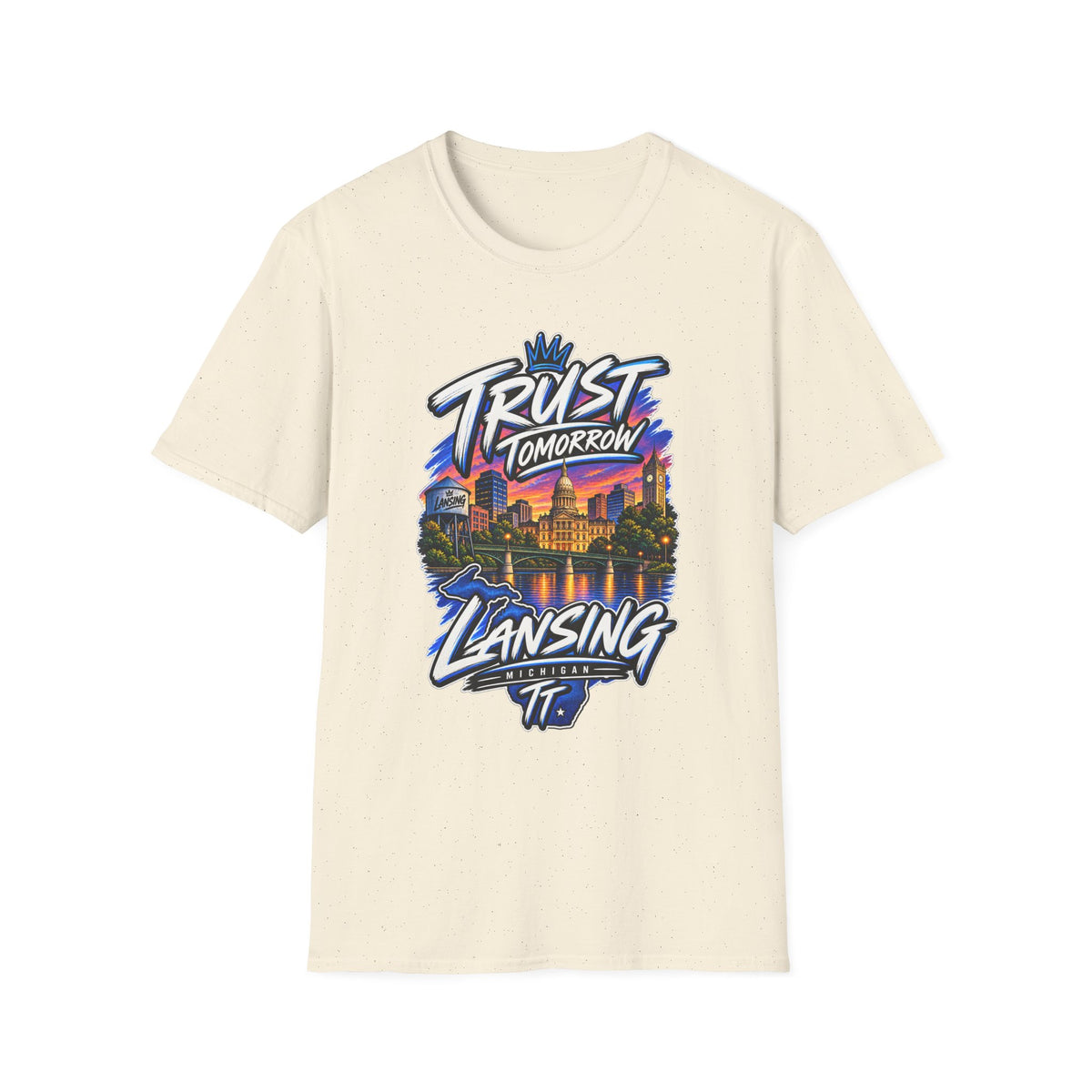 Trust Tomorrow Lansing T-Shirt — City Skyline Graphic Tee