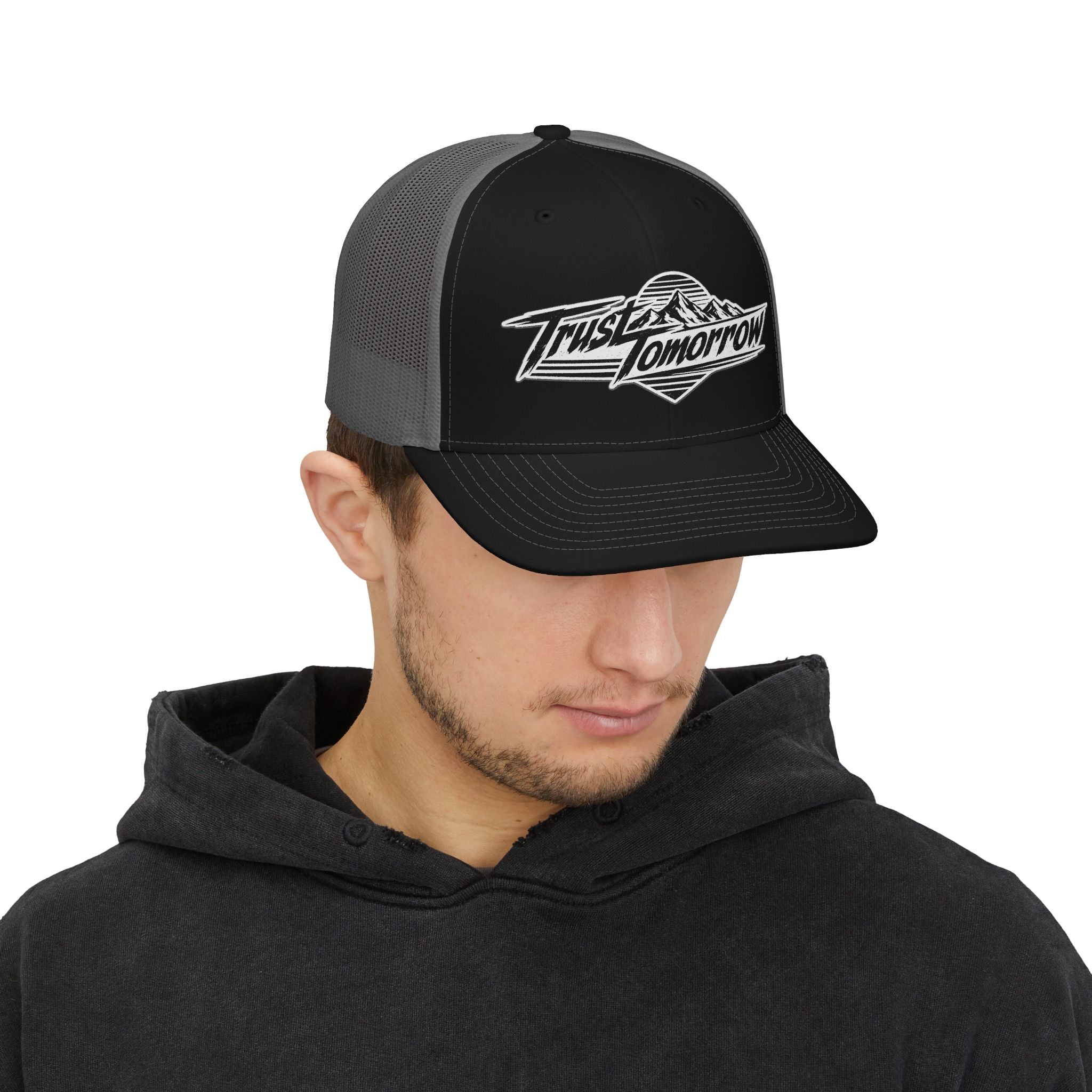 Trucker Cap — "Trust Tomorrow" Mountain Logo Snapback
