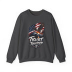 Trust Tomorrow American Eagle Sweatshirt — Patriotic 'Trust Tomorrow' Graphic Crewneck