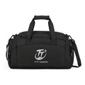 Trust Tomorrow' Black Gym Bag — Durable Sports Duffel with Shoulder Strap