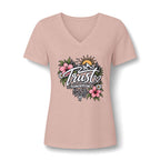 Trust Tomorrow Floral V-Neck Tee — Inspirational Women's Graphic Shirt