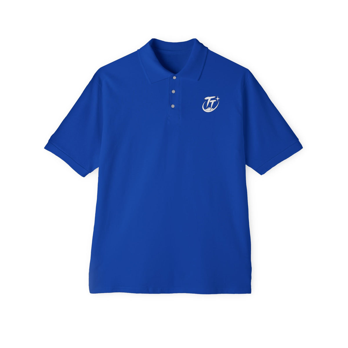 Men's White Polo Shirt with Subtle Chest Logo — Classic Piqué Golf & Work Polo