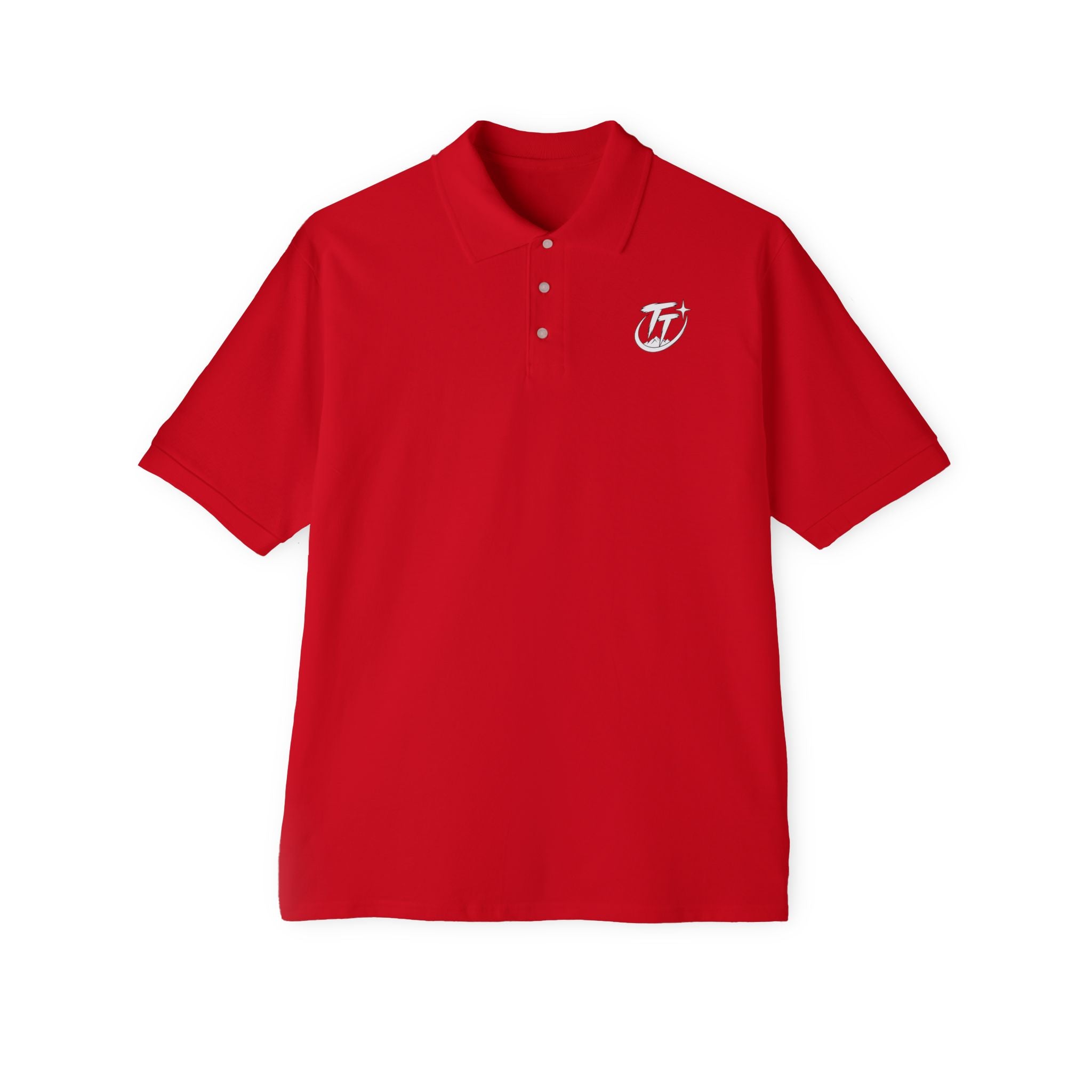 Men's White Polo Shirt with Subtle Chest Logo — Classic Piqué Golf & Work Polo