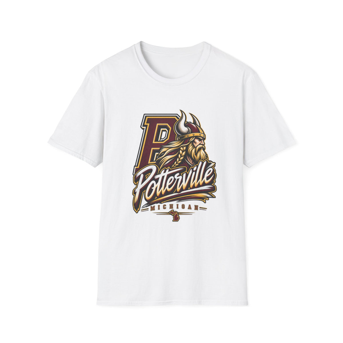 Potterville Vikings T-Shirt — Vintage Mascot School Spirit Tee
