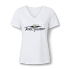 Women's V-Neck Tee — 'Trust Tomorrow' Sunrise Graphic Comfort Shirt