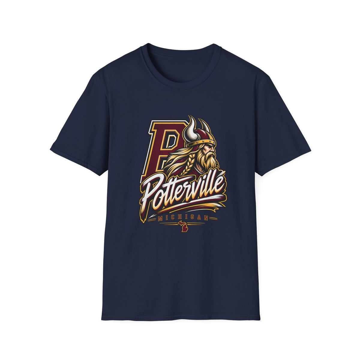 Potterville Vikings T-Shirt — Vintage Mascot School Spirit Tee