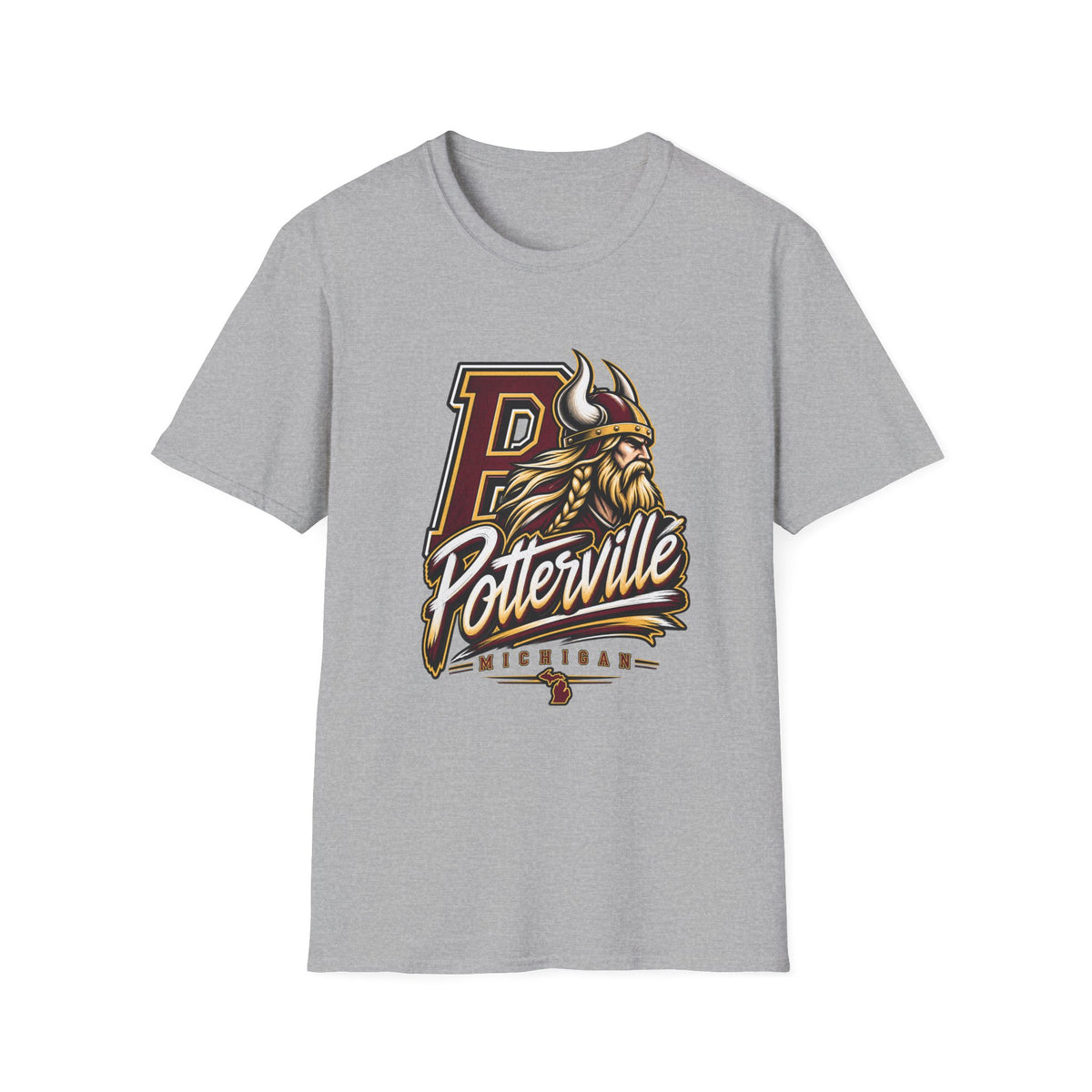 Potterville Vikings T-Shirt — Vintage Mascot School Spirit Tee