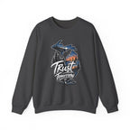 Michigan 'Trust Tomorrow' Crewneck Sweatshirt – Scenic Sunset Lake Design