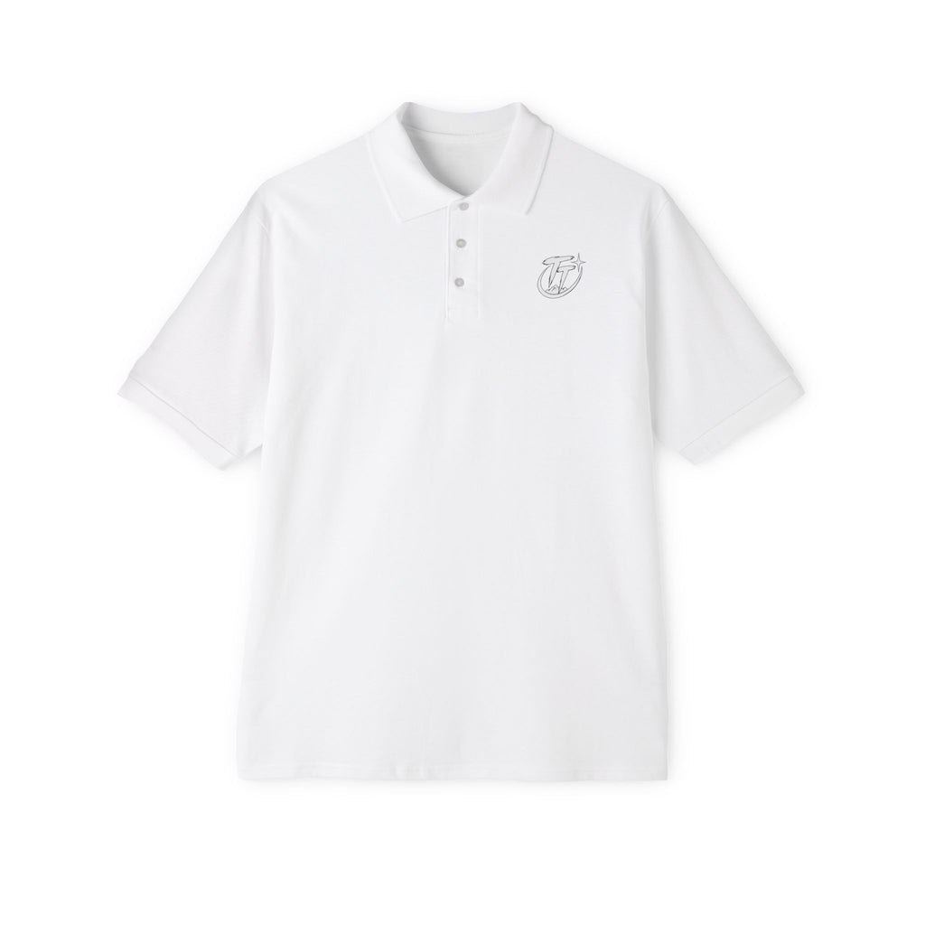 Men's White Polo Shirt with Subtle Chest Logo — Classic Piqué Golf & Work Polo