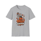 Halloween Skeletons Pumpkin T‑Shirt — “Trust Tomorrow” Graphic Tee
