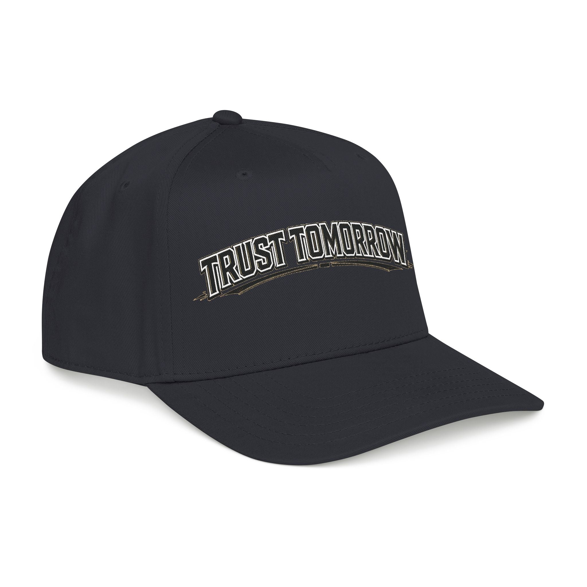 Trust Tomorrow Mid-Profile Baseball Cap — Retro Arch Embroidered Hat