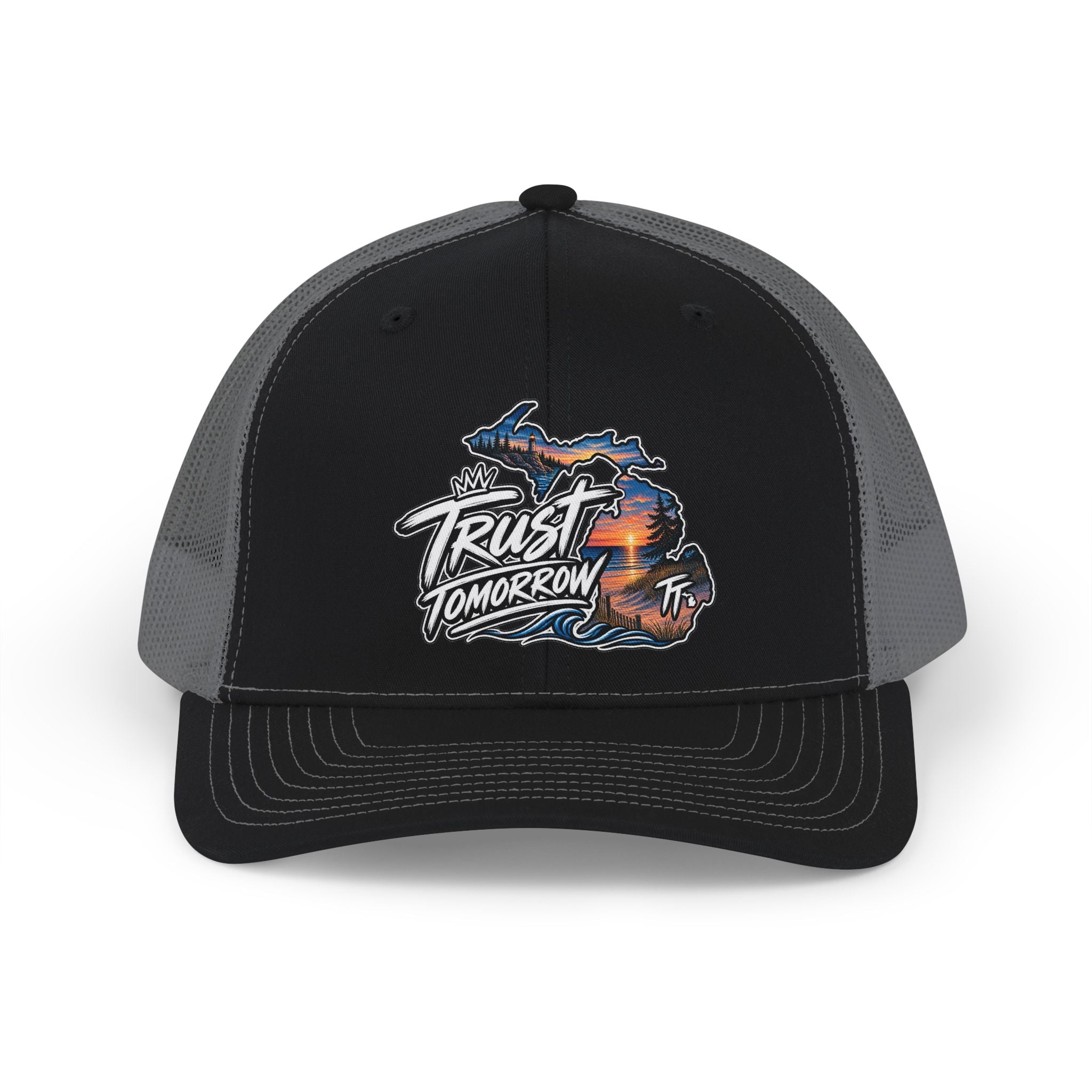 Trust Tomorrow Trucker Cap — Michigan Sunset Snapback