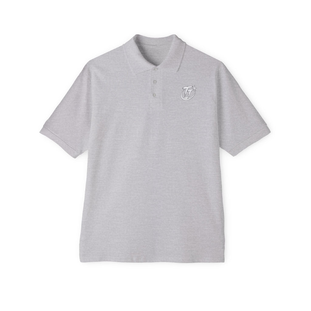 Men's White Polo Shirt with Subtle Chest Logo — Classic Piqué Golf & Work Polo