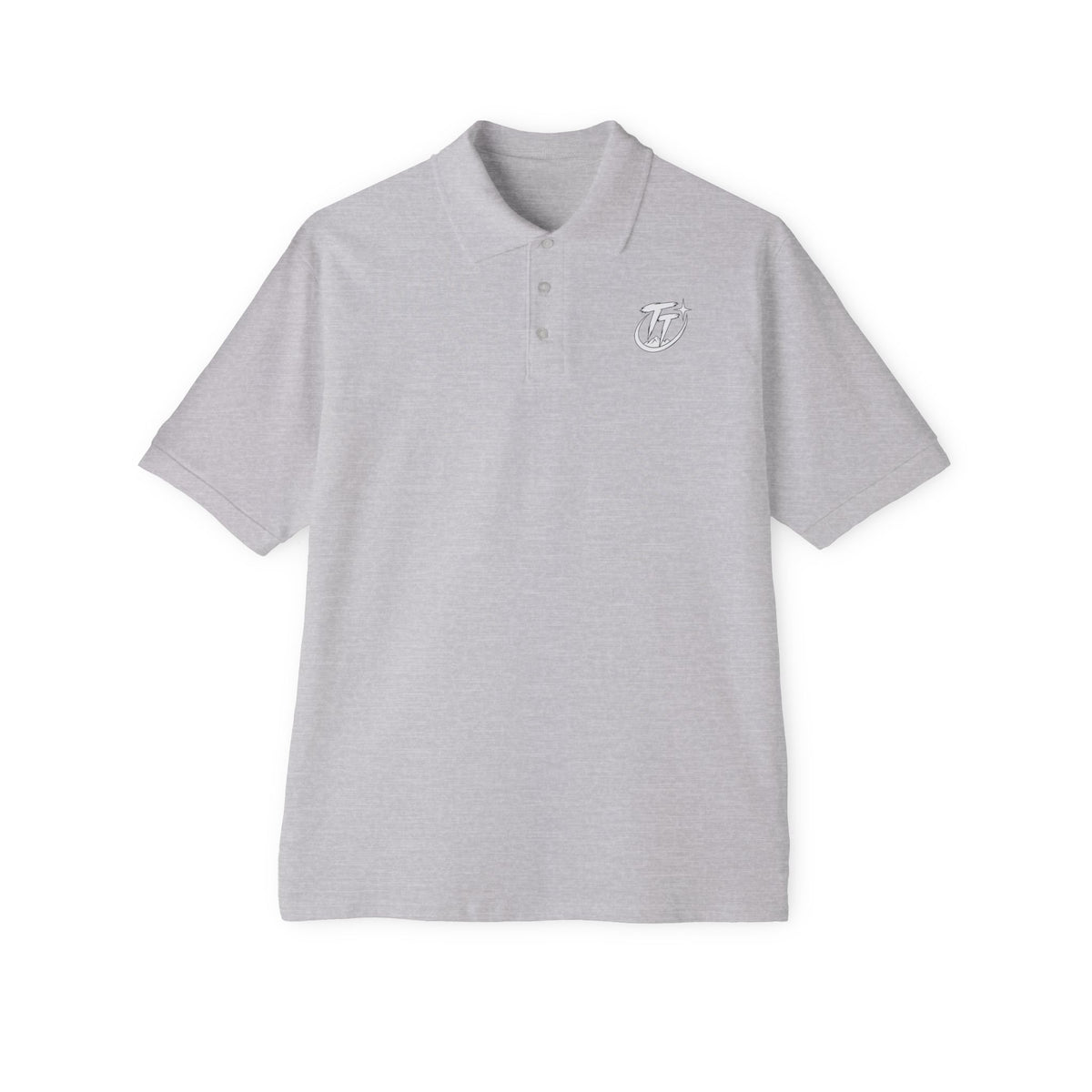Men's White Polo Shirt with Subtle Chest Logo — Classic Piqué Golf & Work Polo
