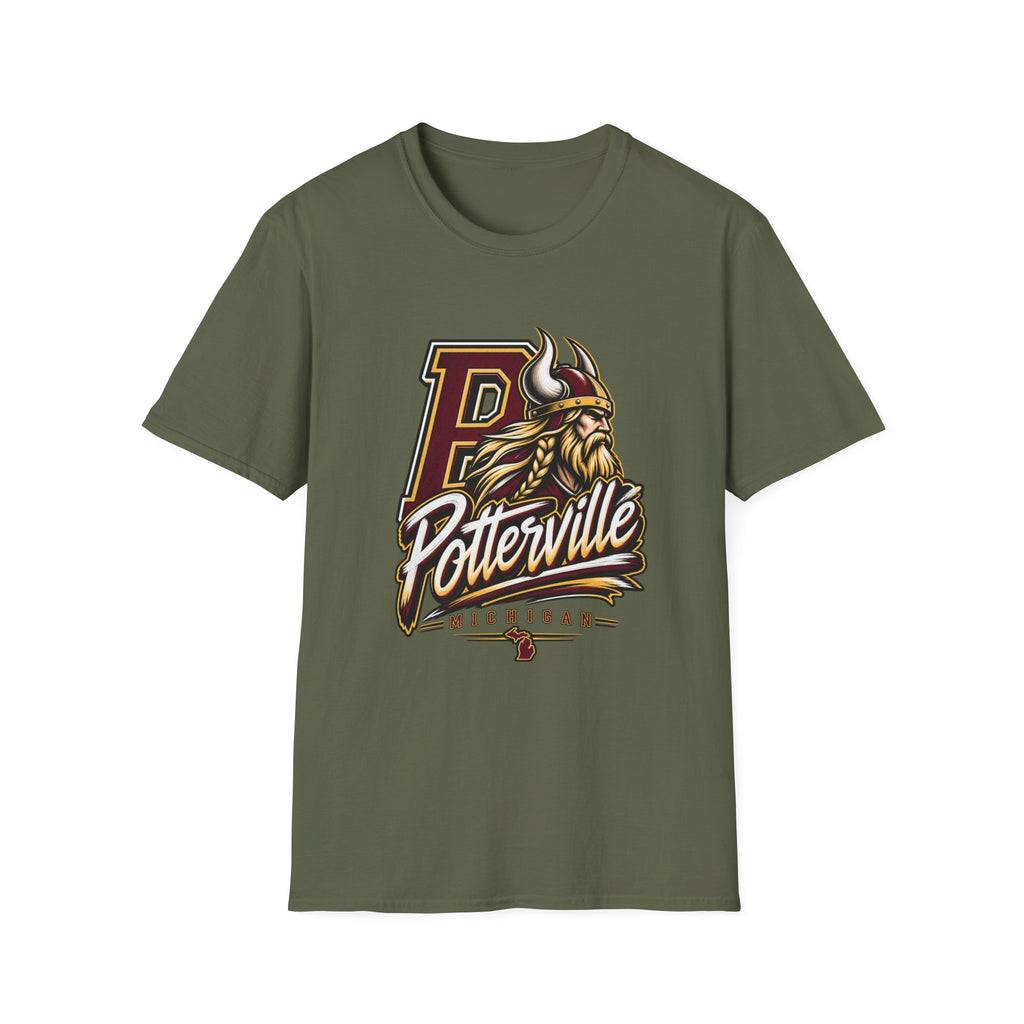 Potterville Vikings T-Shirt — Vintage Mascot School Spirit Tee