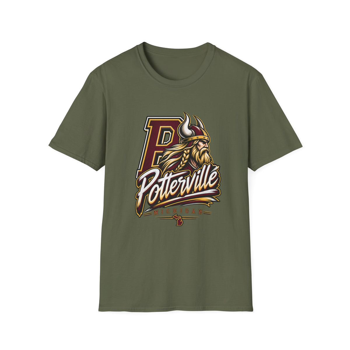 Potterville Vikings T-Shirt — Vintage Mascot School Spirit Tee