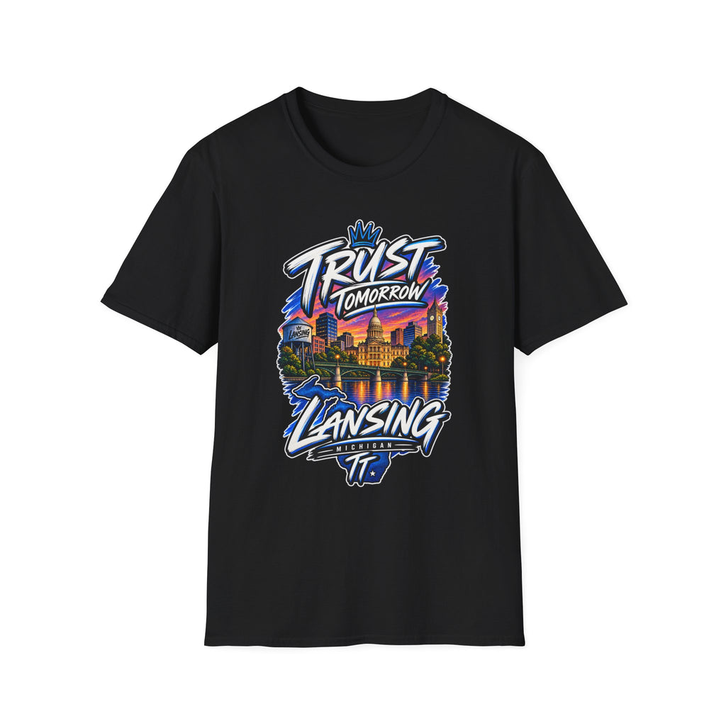 Trust Tomorrow Lansing T-Shirt — City Skyline Graphic Tee