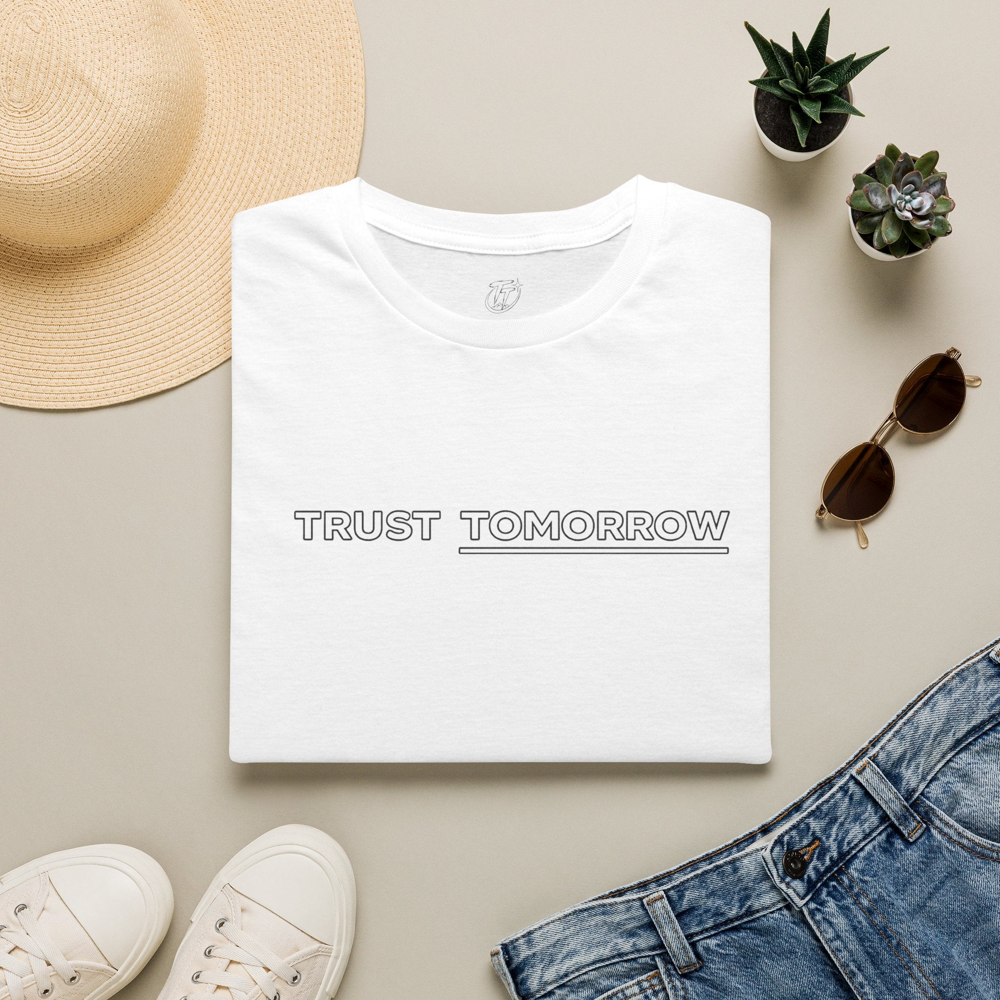 Trust Tomorrow T‑Shirt — Minimal Inspirational Graphic Tee