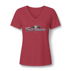 Women's V-Neck Tee — 'Trust Tomorrow' Sunrise Graphic Comfort Shirt
