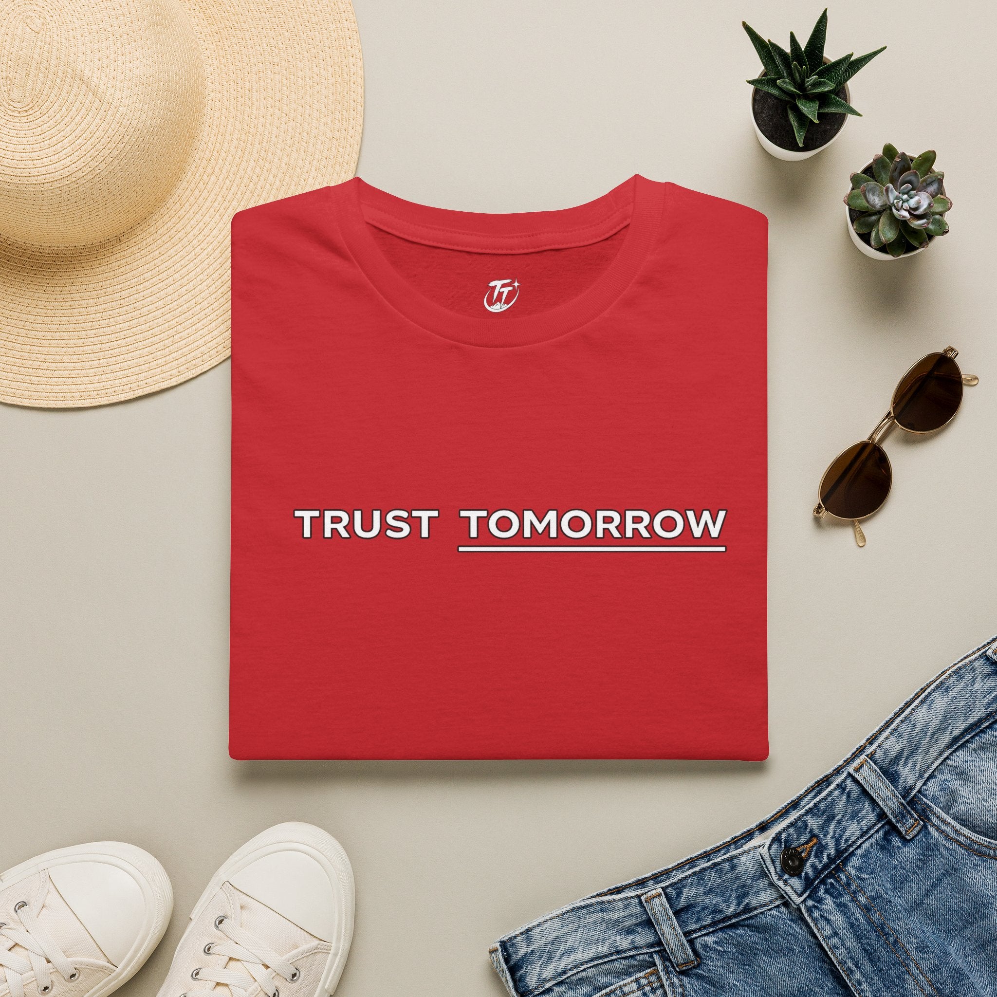 Trust Tomorrow T‑Shirt — Minimal Inspirational Graphic Tee