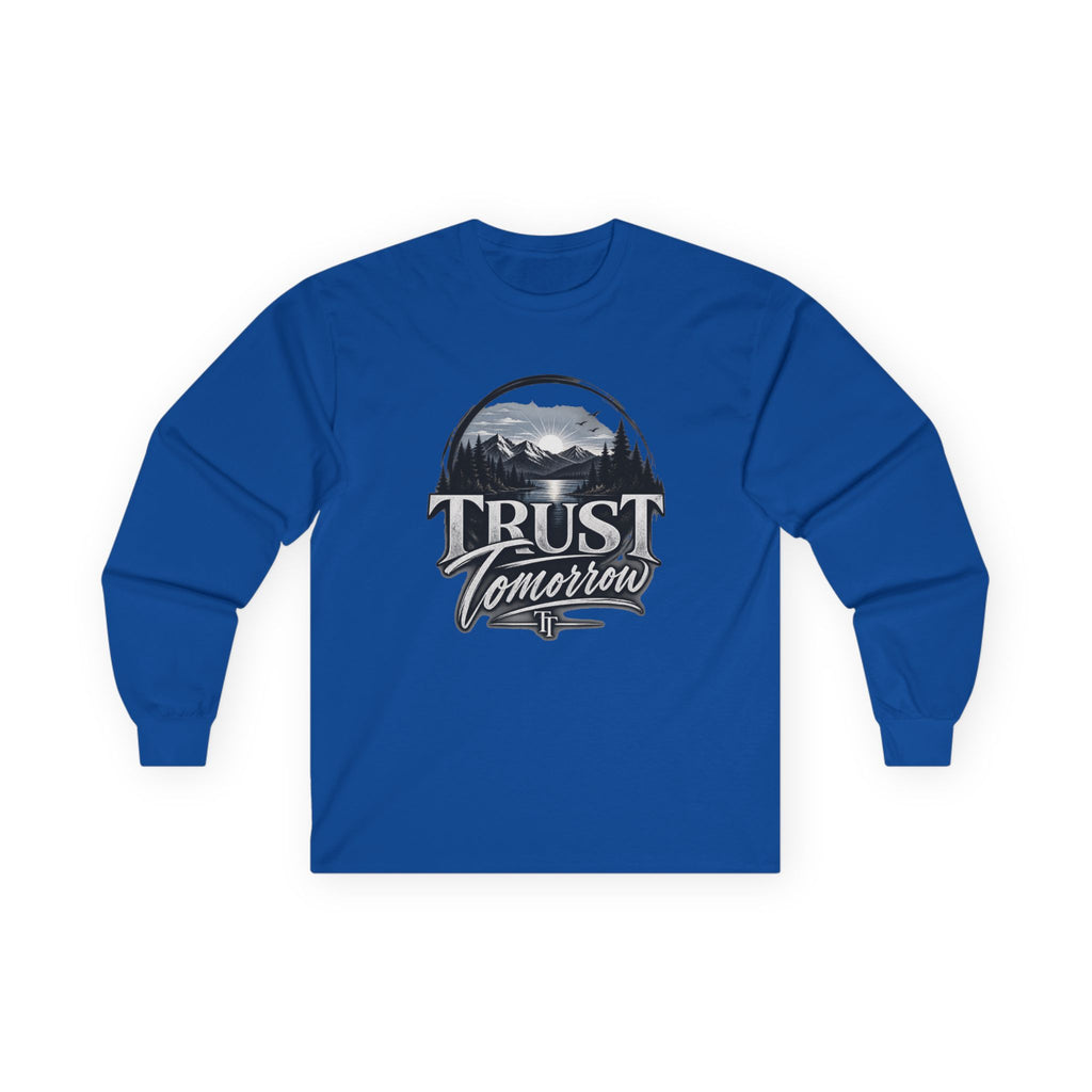 Trust Tomorrow Long Sleeve Tee — Vintage Mountain Graphic