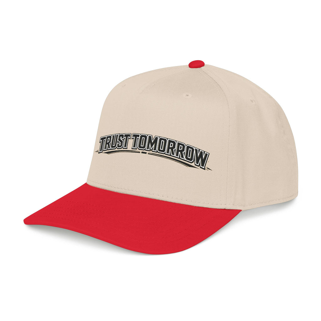 Trust Tomorrow Mid-Profile Baseball Cap — Retro Arch Embroidered Hat