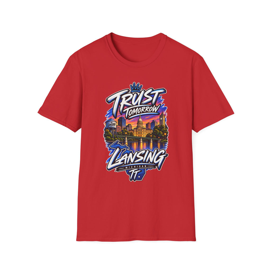 Trust Tomorrow Lansing T-Shirt — City Skyline Graphic Tee